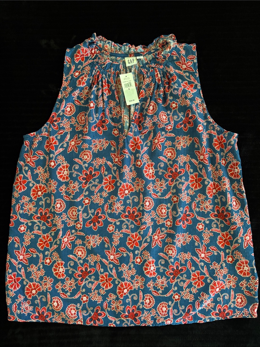 GAP Teal Floral Sleeveless Camisole